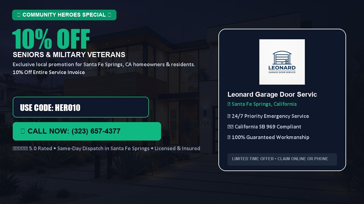 10% OFF Senior Citizens (65+) & Military / Veteran Community Discount in Santa Fe Springs, CA
